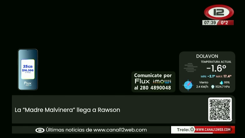 Watch Canal 12 Puerto Madryn